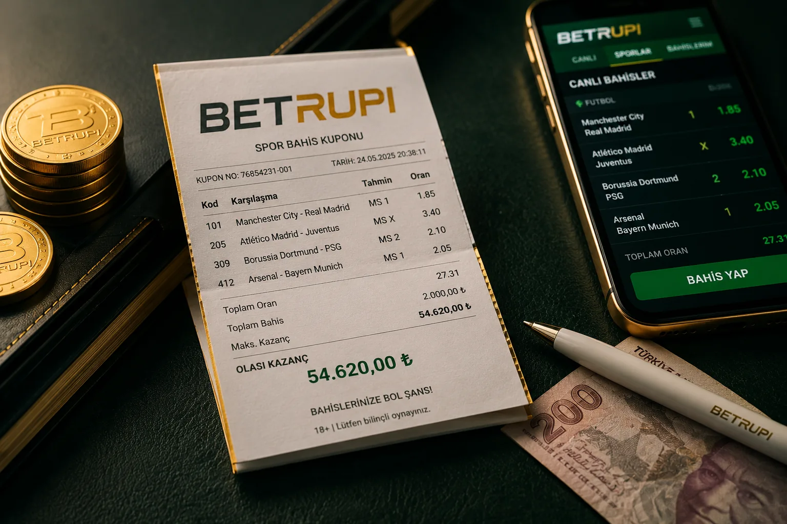 BetRupi spor bahisleri bahis kuponu telefon 1